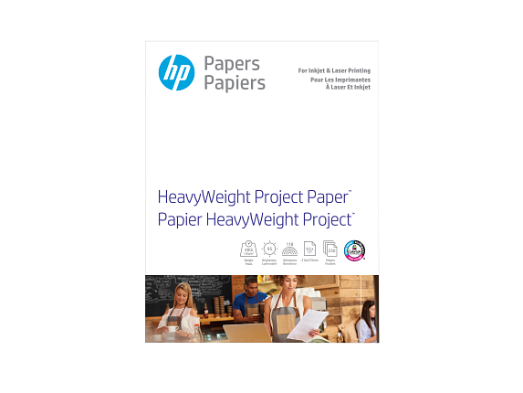 HP HeavyWeight Project Paper, Matte, 40 lb, 8.5 x 11 in. (216 x 279 mm), 250 sheets Z4R14A - Center