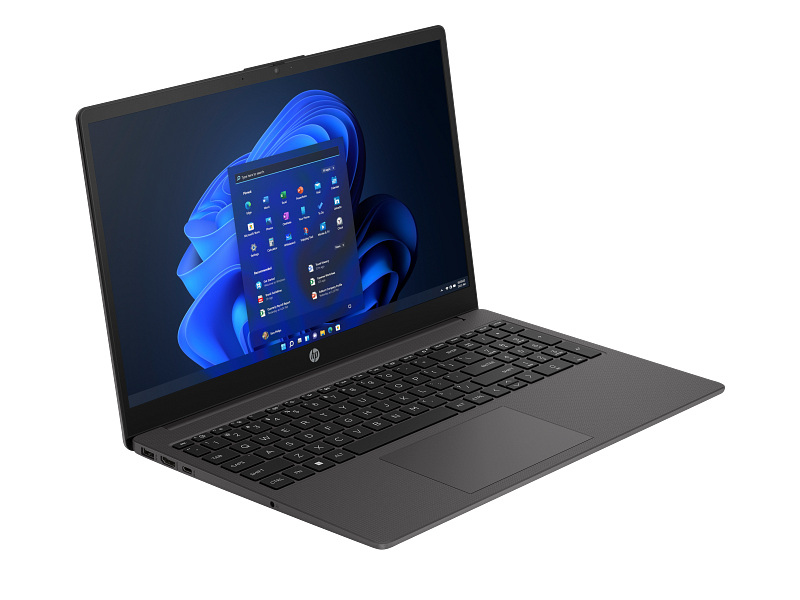 HP 255 G10 15 inch Notebook PC DF DarkAsh NT HDcam FPR Catalog Win11 WhiteBG FrontRight