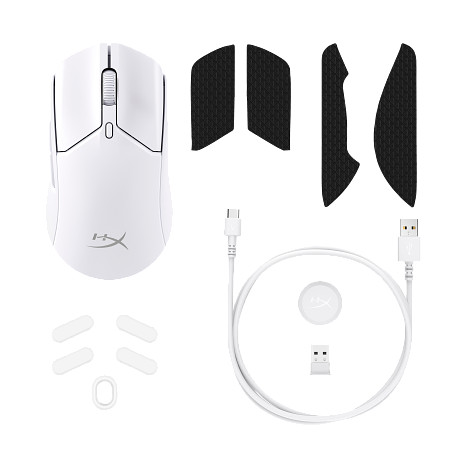 HP 6N0A9AA HyperX Pulsefire Haste 2 – vezeték nélküli Gaming egér (fehér)
