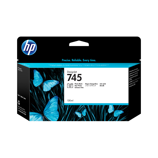 HP 745 WW 130-ml Photo Black DesignJet Ink Cartridge