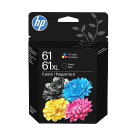 HP 61 Color/XL Black Ink Cartridge Combo 2-Pack, C0PA6AN