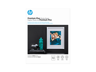 HP Premium Plus Photo Paper, Glossy, 80 lb, 8.5 x 11 in. (216 x 279 mm), 25 sheets CR670A - Img_Center_320_240