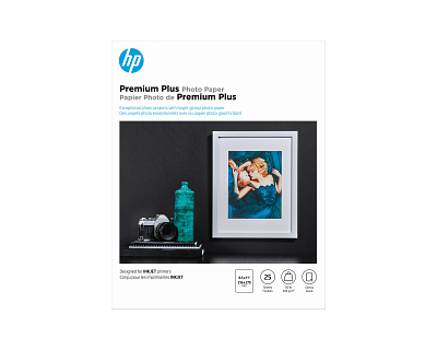 HP Premium Plus Photo Paper Glossy 80 lb 8.5 x 11 in. (216 x 279 mm) 25 sheets