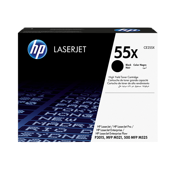 HP 55X Black High Yield Toner Cartridge CE255X CE255-00904e EMEA