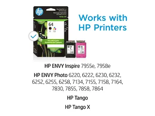 墨盒4 HP 2-pack 64 Printer Ink Cartridges (X4D92AN#140) - Black