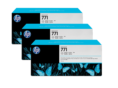 HP 771 3-pack 775-ml Light Gray DesignJet Ink Cartridges
