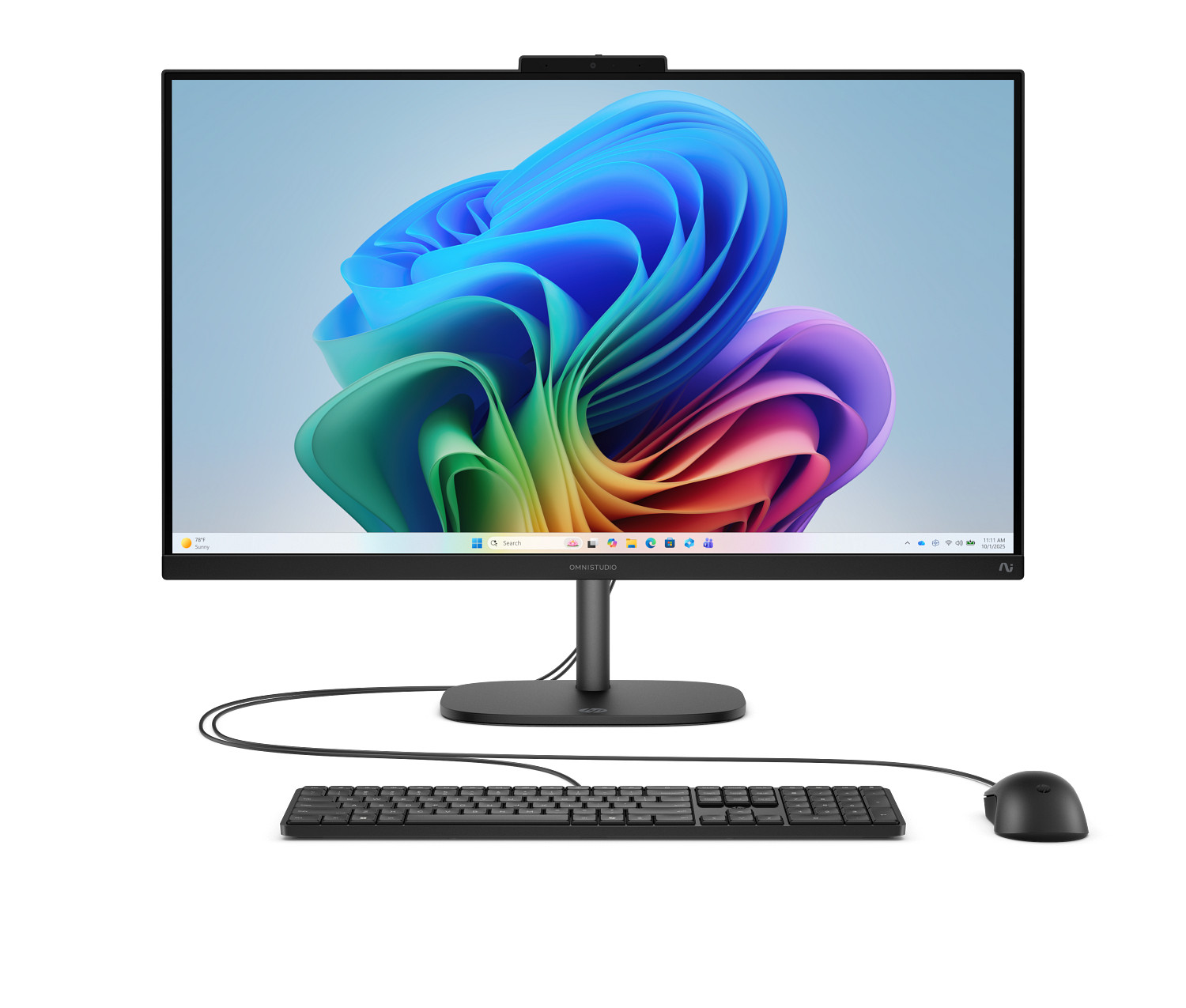 HP OmniStudio All-in-One Desktop Next Gen AI 27-cw0566m PC, Windows 11 Home, 27", AMD Ryzen™ AI 5, 16GB RAM, 512GB SSD, FHD, Jet black