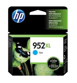 HP 952XL High Yield Cyan Original Ink Cartridge, L0S61AN#140