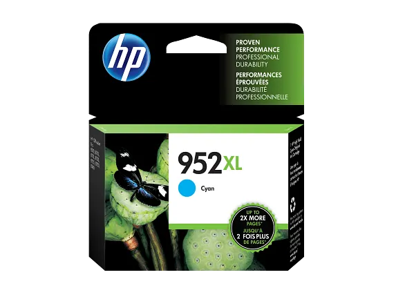 Ink Supplies, HP 952XL High Yield Cyan Original Ink Cartridge, L0S61AN#140