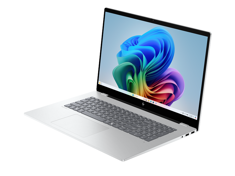 25C1 OmniBook 7 17 Glacier Silver T IR Cam nonFPR Win 11 Productivity Core Set FrontLeft TransparentBG מחשב נייד OmniBook 7 Next Gen AI 17-dc0000nj מבית HP