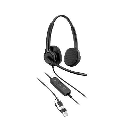 HP C01B6A6 Poly Mission 425 Stereo USB Wired Headset (Bulk)