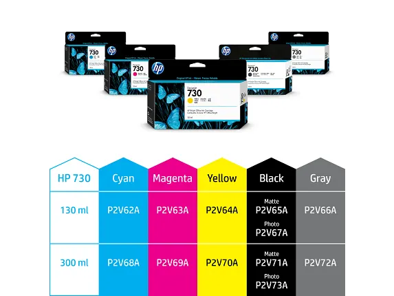 Series 2 of 3 Ink Supplies, HP 730 300-ml Magenta DesignJet Ink Cartridge, P2V69A