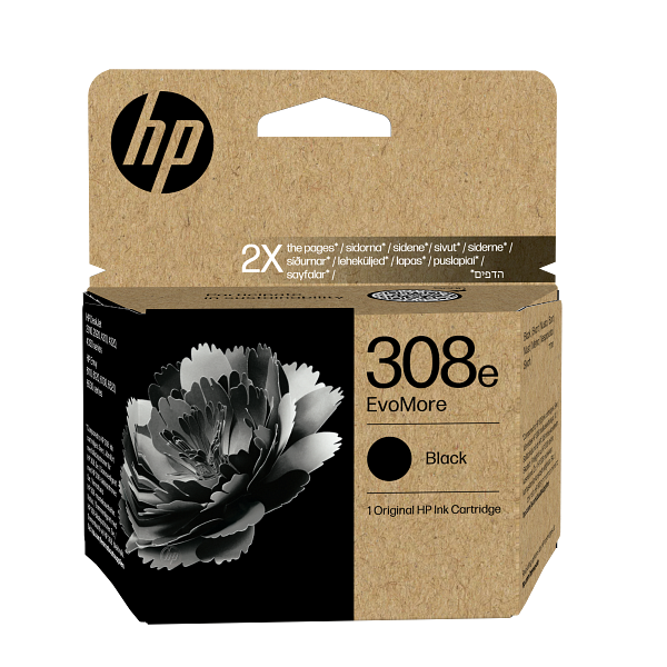 HP 308e EvoMore Black EMEA Ink Cartridge 7FP22UE #LS3