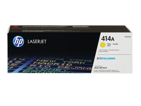 HP Laser Toner Cartridges and Kits, HP 414A Yellow Original LaserJet Toner Cartridge, W2022A