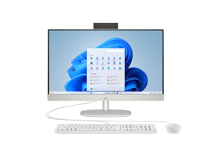 25C1 All-in-One Desktop PC 24 Shell White Light Grey Felt T NT HAS Captain Crunch Wired Copilot Core Set Front WhiteBG