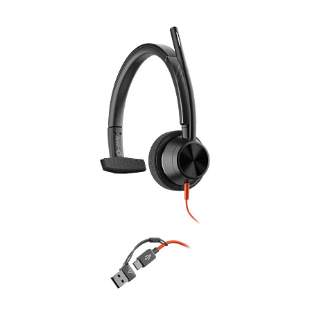 HP 8X217AA Poly Blackwire 3315 monaurális USB-C headset + 3,5 mm-es csatlakozó + USB-C–USB-A-adapter
