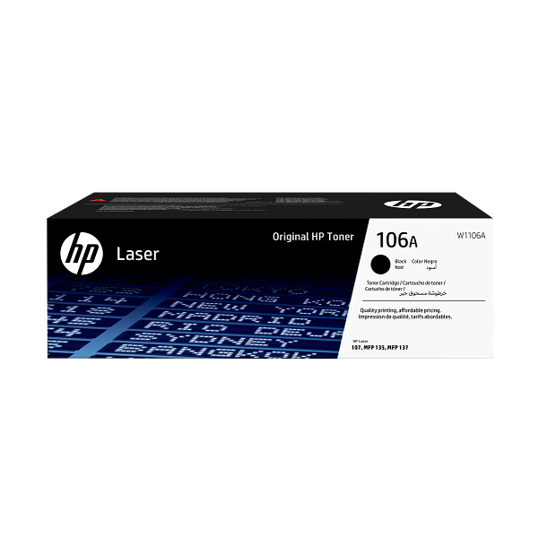 HP Laser 106A Black Toner Cartridge W1106A W1106-00003a EMEA