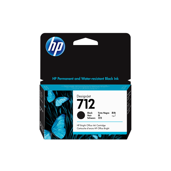 HP 712 38ml Black DesignJet Ink Cartridge WW