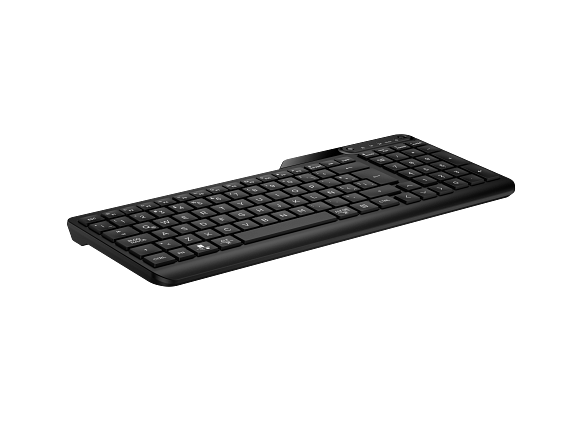 HP 475 Dual-Mode Wireless Keyboard Jet Black CoreSet WhiteBG FrontRight - LA