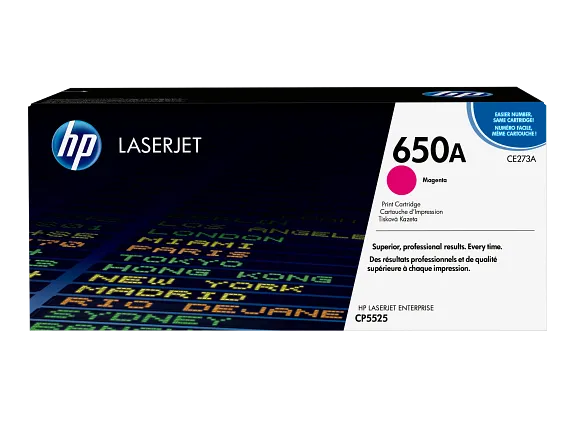 HP Laser Toner Cartridges and Kits, HP 650A Magenta Original LaserJet Toner Cartridge, CE273A