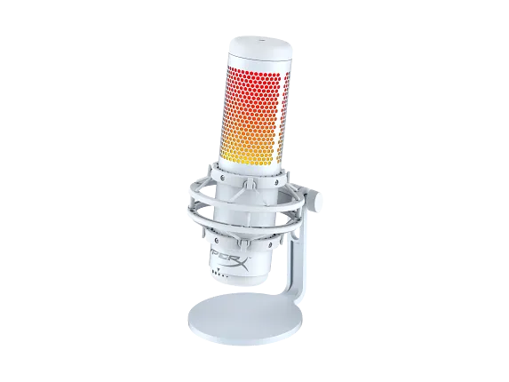 Series 3 of 7 HyperX Microphones, HyperX QuadCast S - USB Microphone - RGB Lighting - White