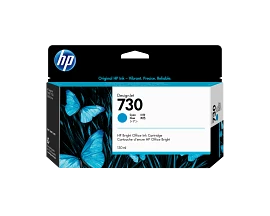 HP 730 130-ml Cyan DesignJet Ink Cartridge, P2V62A