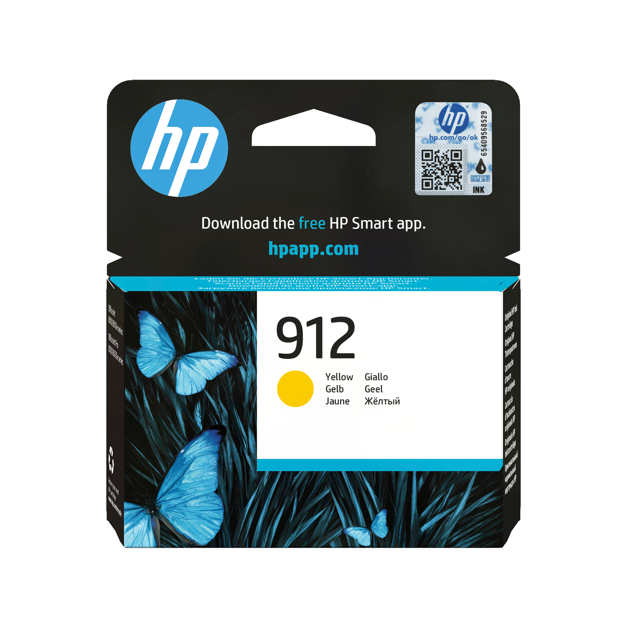 HP 912 Yellow Original Ink Cartridge, 3YL79-80014, 3YL79AE