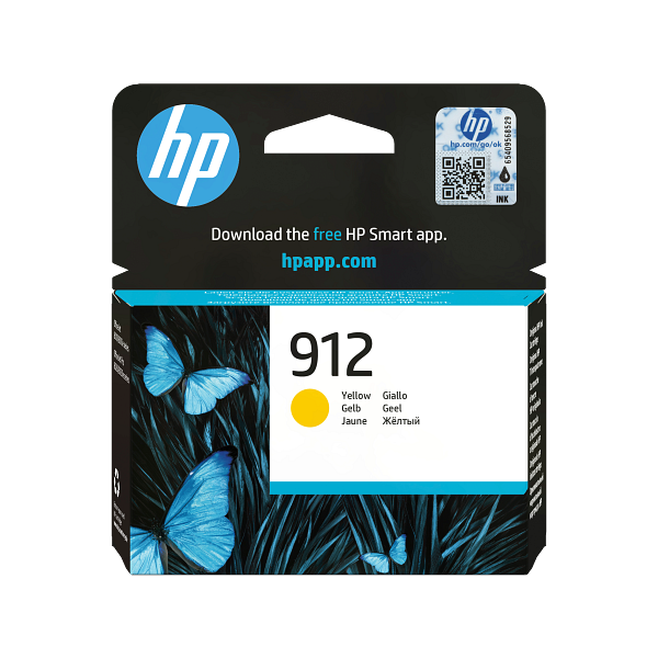 HP 912 Yellow Original Ink Cartridge, 3YL79-80014, 3YL79AE