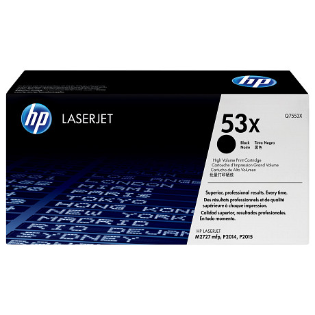 HP 53X Q7553X fekete toner / festékkazetta intelligens nyomtatási technológiávalLaserjet P2015 / M2727 sorozatú nyomtatókhoz (7000 old.)