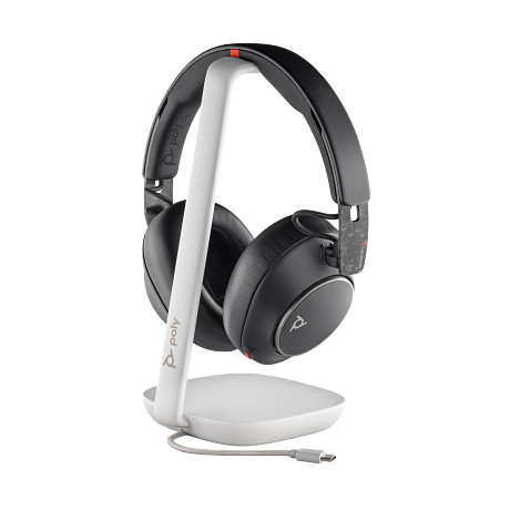 HP 8G7T7AA Poly Voyager Surround 85 UC USB-C headset + USB-C–USB-A-adapter + töltőállvány