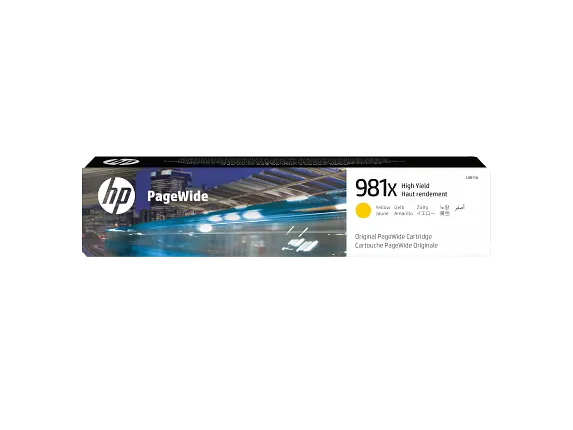 HP PageWide Supplies, HP 981X High Yield Yellow Original PageWide Cartridge, L0R11A
