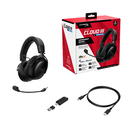 HP A59YZAA HyperX Cloud III S vezeték nélküli gamer headset (fekete)