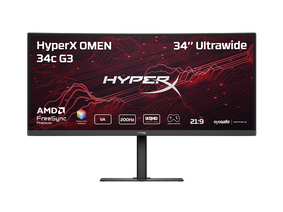HyperX OMEN 34 inch WQHD 200Hz Curved Gaming Monitor - OMEN 34c G3