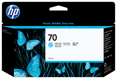HP 70 130-ml Light Cyan DesignJet Ink Cartridge