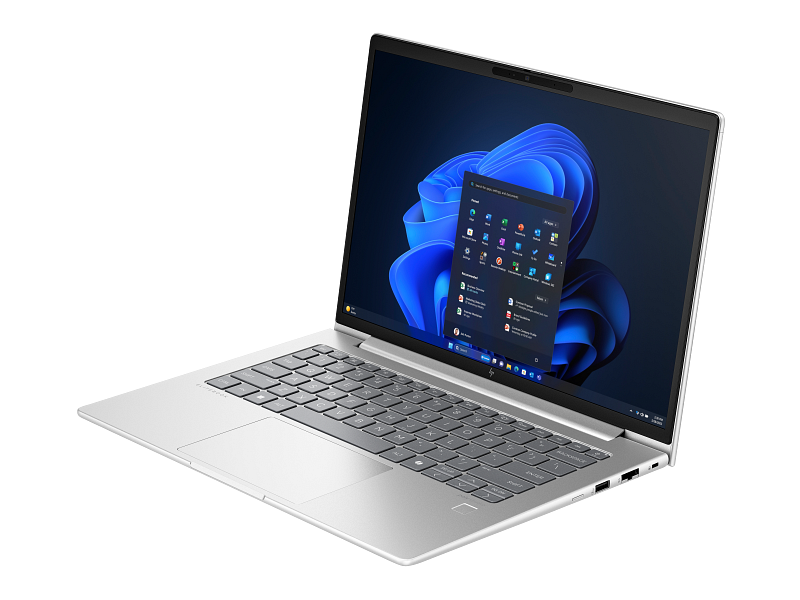 HP Elitebook 640 G11 14 inch NaturalSilver WWAN T IRcam FPR CoreSet Win11 WhiteBG FrontLeftOpen