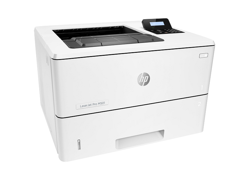 HP LaserJet Pro M501dn, right view, no output