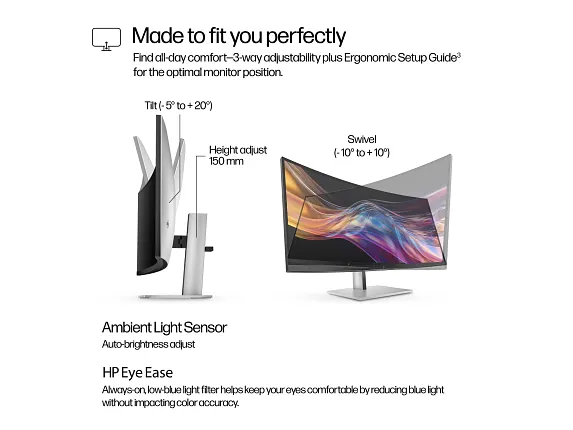 HP Series 7 Pro 37.5 inch WQHD+ Thunderbolt 4 Monitor - 738pu, цвет: Wqhd+ (3840 X 1600) — фото 8