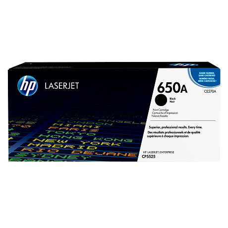 HP 650A CE270A fekete toner / festékkazetta Color LaserJet CP5525 M750 nyomtatóhoz (13500 old.)