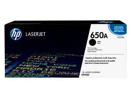 HP 650A Black Original LaserJet Toner Cartridge, CE270A