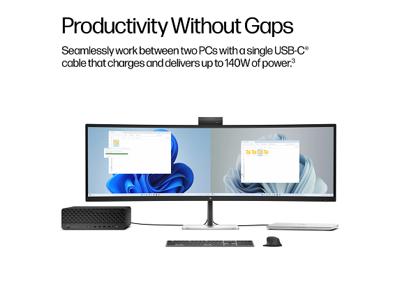 HP Series 5 Pro 49 inch DQHD Conferencing Monitor laptop