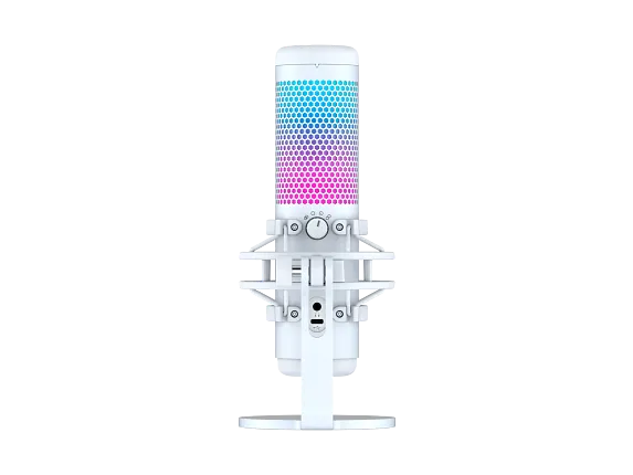 Series 6 of 7 HyperX Microphones, HyperX QuadCast S - USB Microphone - RGB Lighting - White