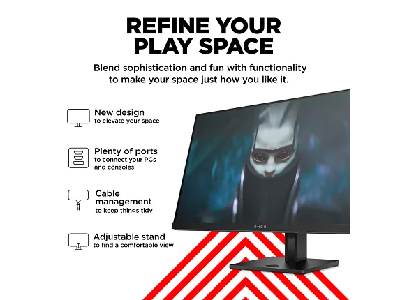 Series 8 of 12 HP Home Monitors, OMEN by HP 23.8 inch FHD 165Hz Gaming Monitor - OMEN 24