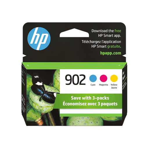 HP 902, (T0A38AN) 3-Pack Cyan/Magenta/Yellow Original Ink Cartridges HP 902, (T0A38AN) 3-Pack Cyan/Magenta/Yellow Original Ink Cartridges