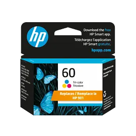 HP 60 Tri-color Original Ink Cartridge, CC643WN#140