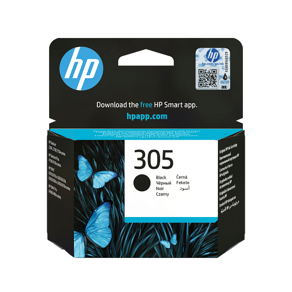 HP 305 Black Original Ink Cartridge, 3YM61-80015, 3YM61AE