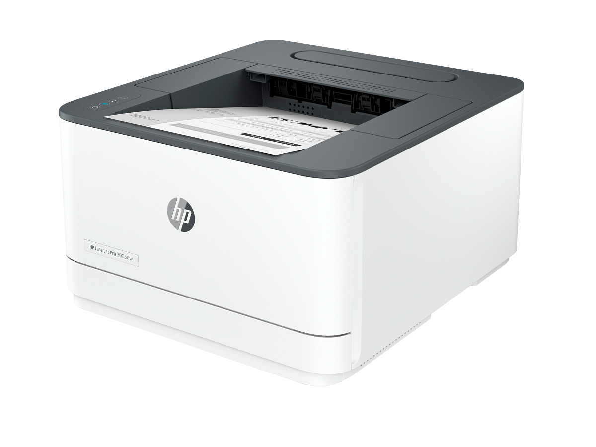 HP LaserJet Pro 3003dw en fondo azul