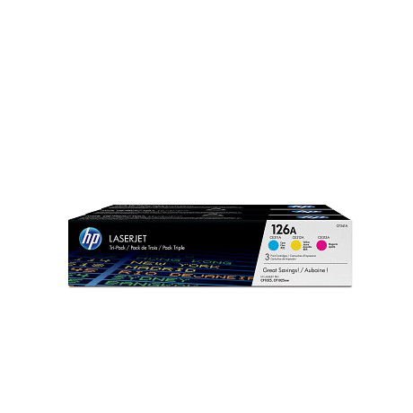 HP 126A CF341A három darabos kiszerelésű cián bíbor sárga eredeti toner / festékkazetta LaserJet CP1025 M175 M275 nyomtatókhoz (3*1000 old.)