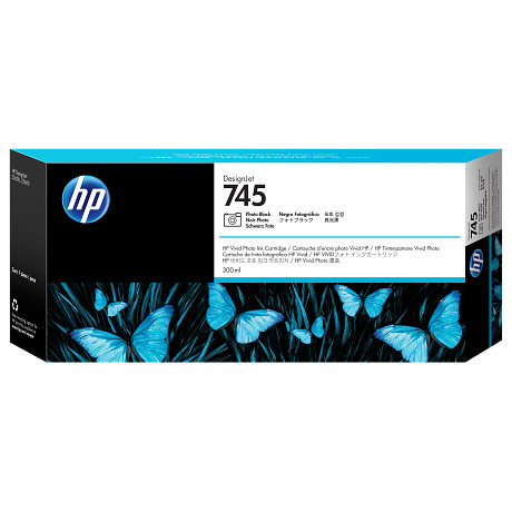HP 745 fotó fekete tintapatron eredeti F9K04A Z2600 Z5600 300 ml