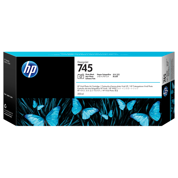 HP 745 300-ml DesignJet Photo Black Ink Cartridge