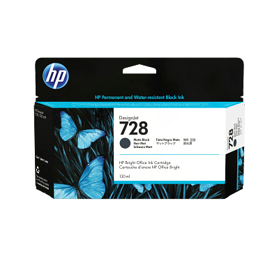 HP 728 130-ml Matte Black DesignJet Ink Cartridge